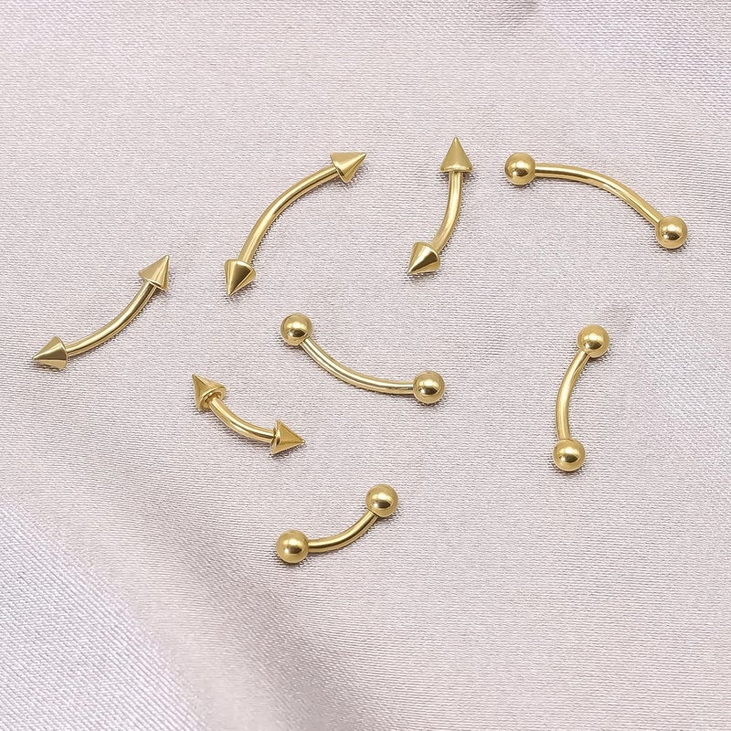BLISI G23 Solid Titanium Eyebrow Piercing Jewelry, Gokd Black Rose Gold Silver Pink Rainbow Eyebrow Rings 16G Curved Barbell,Tiny Vertical Labret Lip Jewelry Rook Piercing Jewelry for Women and Men - Image 5